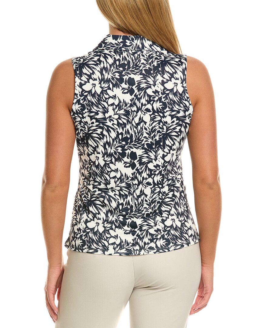 Stella Parker Ruched Split Neck Polo Shirt
