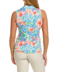 Stella Parker Ruched Split Neck Polo Shirt