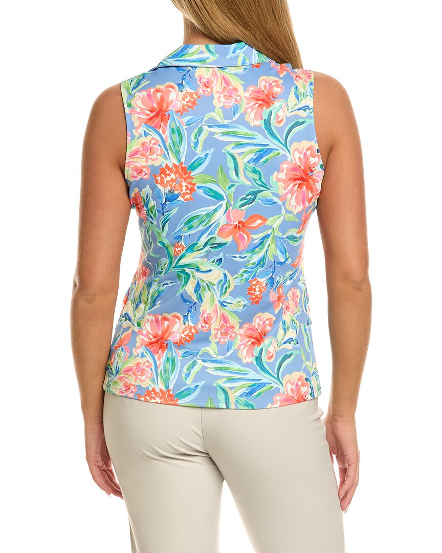 Stella Parker Ruched Split Neck Polo Shirt