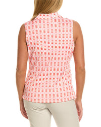 Stella Parker Ruched Split Neck Polo Shirt