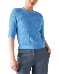 Lk Bennett Shona Knitted Wool-Blend Top
