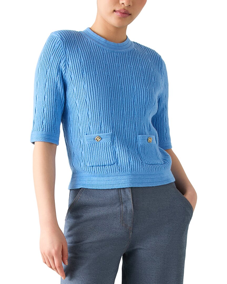 Lk Bennett Shona Knitted Wool-Blend Top