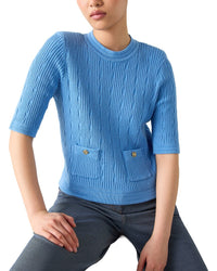 Lk Bennett Shona Knitted Wool-Blend Top