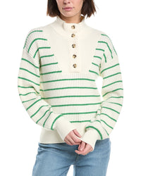 Draper James Striped Button Front Sweater