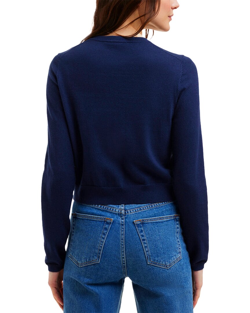Draper James Embroidered Crewneck Wool-Blend Cardigan