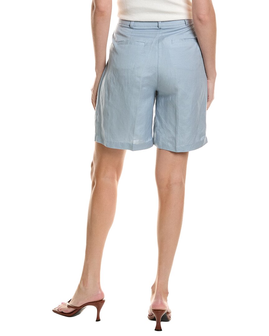Kenneth Cole High-Rise Pleated Linen-Blend Short