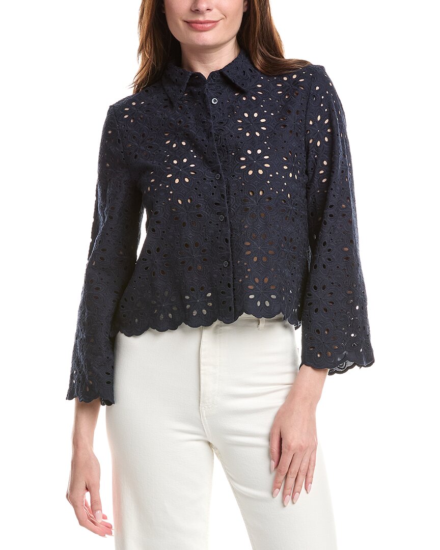 Brooks Brothers Eyelet Crop Blouse