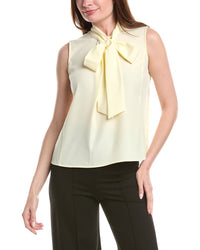 Brooks Brothers Crepe Tie Neck Top