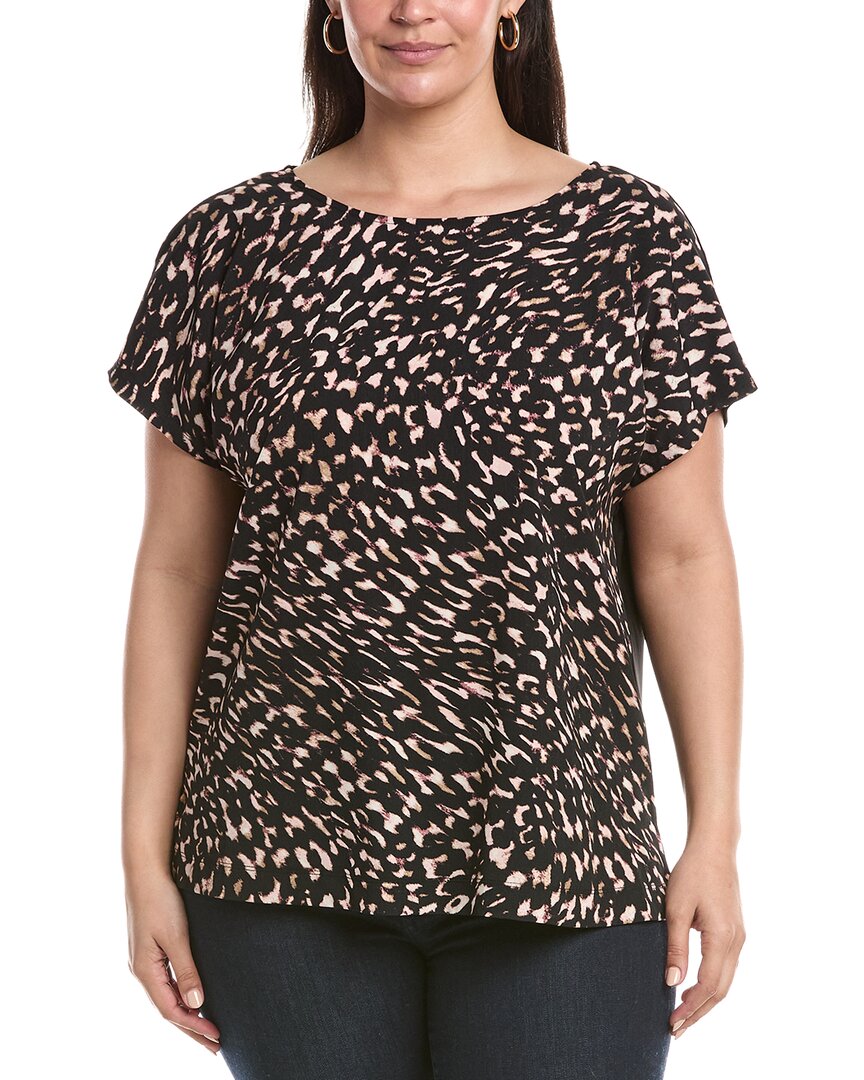 Anne Klein Plus Knit Back Shirt