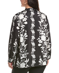 Anne Klein Plus Satin Popover Blouse