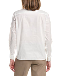 Brooks Brothers Poplin Placket Relaxed Blouse