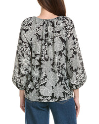 Brooks Brothers Brooks Brothers Balloon Sleeve Linen-Blend Blouse