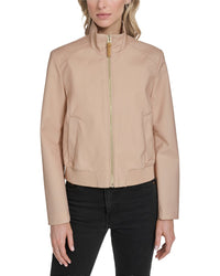 Cole Haan Pin Stripe Rain Bomber Jacket