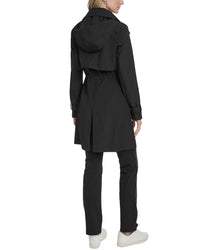 Cole Haan Stow Away Hood Zip Up Trench Coat