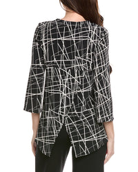 Joseph Ribkoff Abstract Front Zip Tunic Top