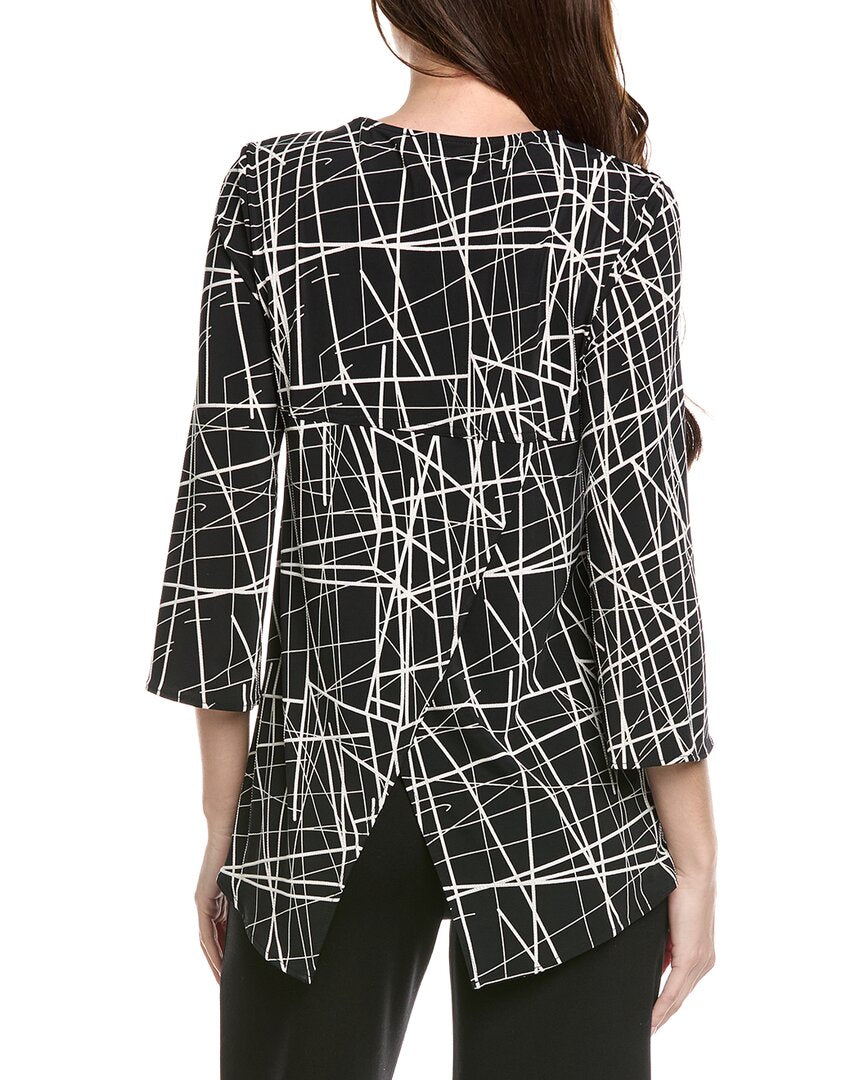 Joseph Ribkoff Abstract Front Zip Tunic Top