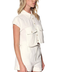 Walter Baker Bryce Linen-Blend Top