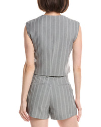 Kenneth Cole Four Button Boxy Pinstripe Vest