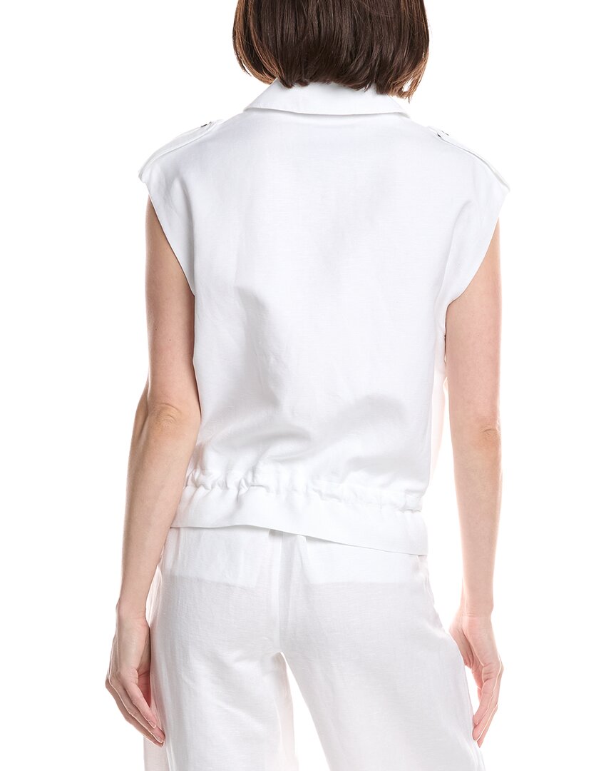 Kenneth Cole Drawcord Snap Front Linen-Blend Jacket