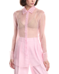 Kenneth Cole Sheer Organza Oversized Shirt
