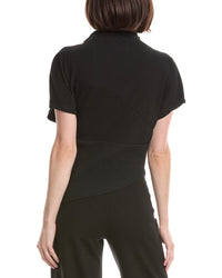 Kenneth Cole Asymmetrical Mock Neck Plisse T-Shirt