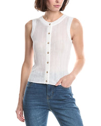 Kenneth Cole Variegated Rib Crop Blouse