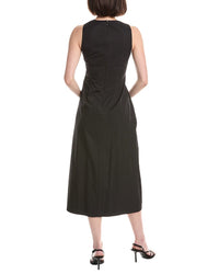 Kenneth Cole Asymmetrical Ruched Midi Dress