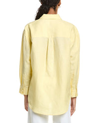 Kenneth Cole Drop Shoulder Linen-Blend Boyfriend Shirt