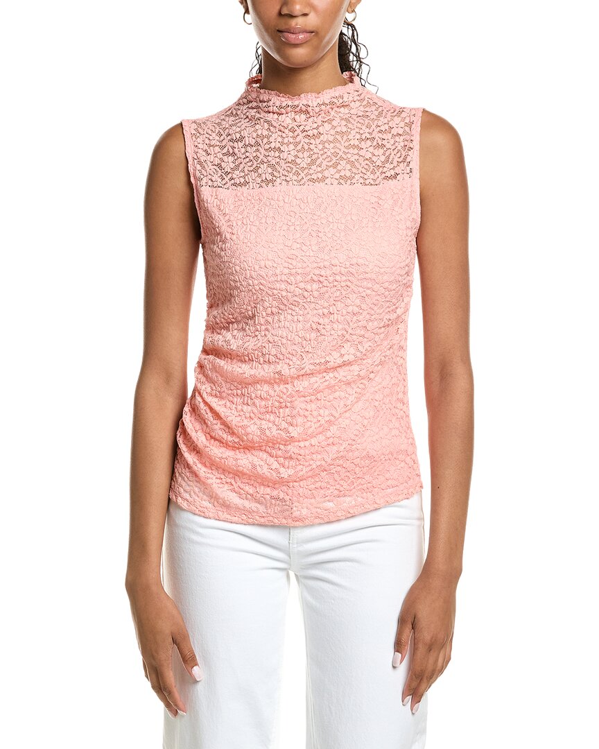 Kenneth Cole Kenneth Cole Stretch Lace Drape Mock Neck Tank