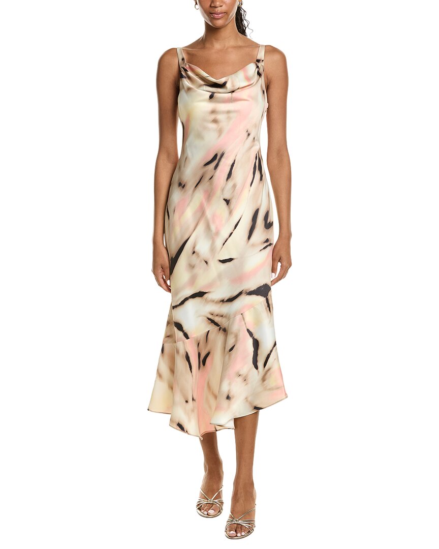 Kenneth Cole Kenneth Cole Asymmetric Hem Cowl Front Dress