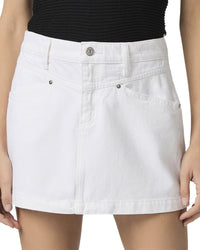 Paige Ryder Laundered White Denim Skirt