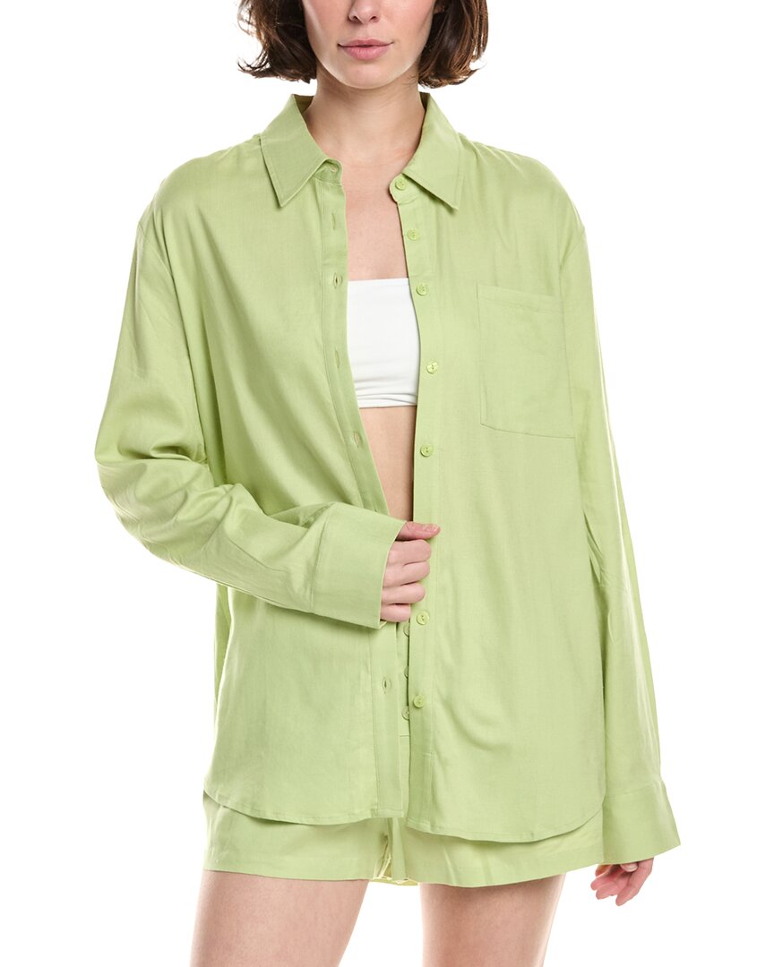 Riot Arden Linen-Blend Button Down Top