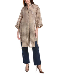 Brunello Cucinelli Sequin Stripe Long Shirt