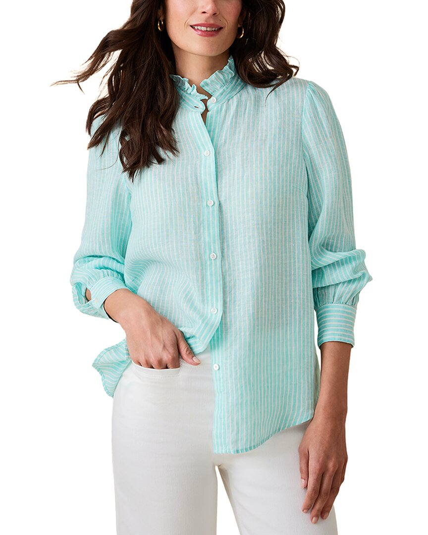 J.Mclaughlin Julian Stripe Linen Blouse