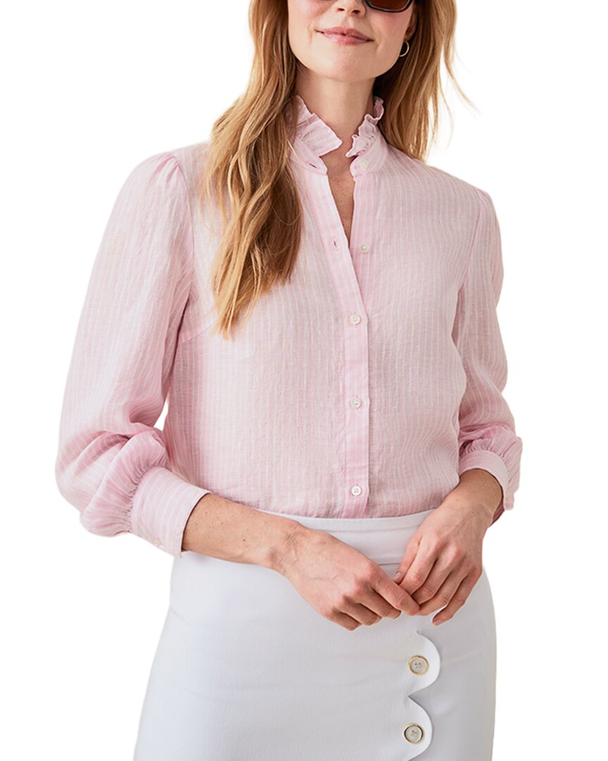 J.Mclaughlin Julian Stripe Linen Blouse