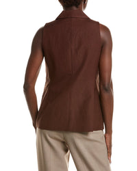 Anne Klein Anne Klein Notch Collar Linen-Blend Vest
