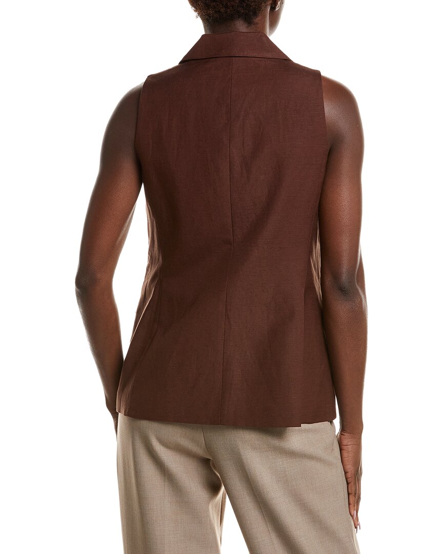 Anne Klein Anne Klein Notch Collar Linen-Blend Vest