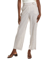 Anne Klein Anne Klein High Rise Linen-Blend Wide Leg Pant