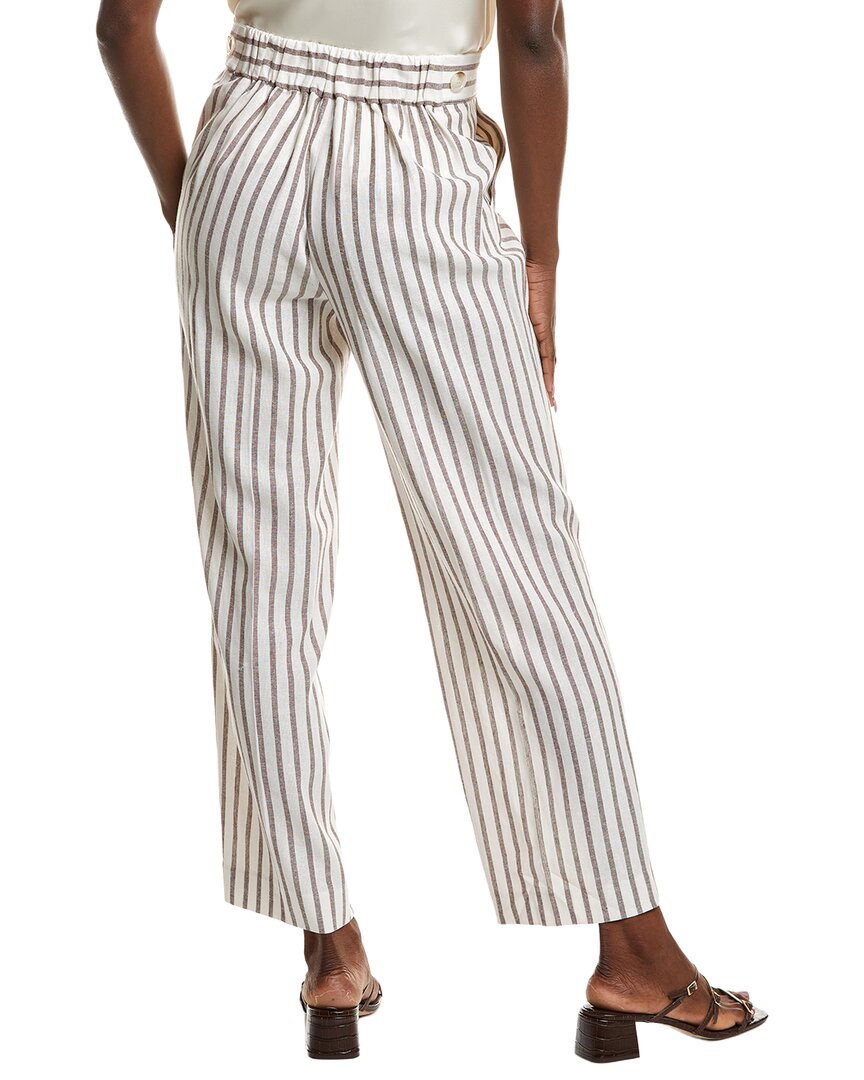 Anne Klein Anne Klein High Rise Linen-Blend Wide Leg Pant