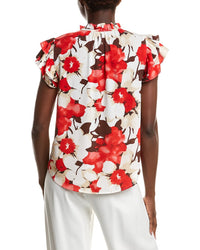 Anne Klein Anne Klein Ruffle Sleeve Tie Blouse
