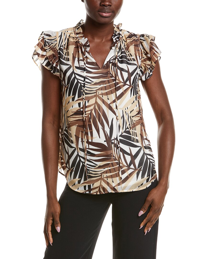 Anne Klein Anne Klein Ruffle Sleeve Tie Blouse