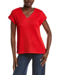 Anne Klein Anne Klein Crinkle Pintuck Knit Top