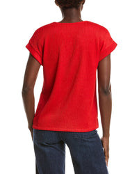 Anne Klein Anne Klein Crinkle Pintuck Knit Top