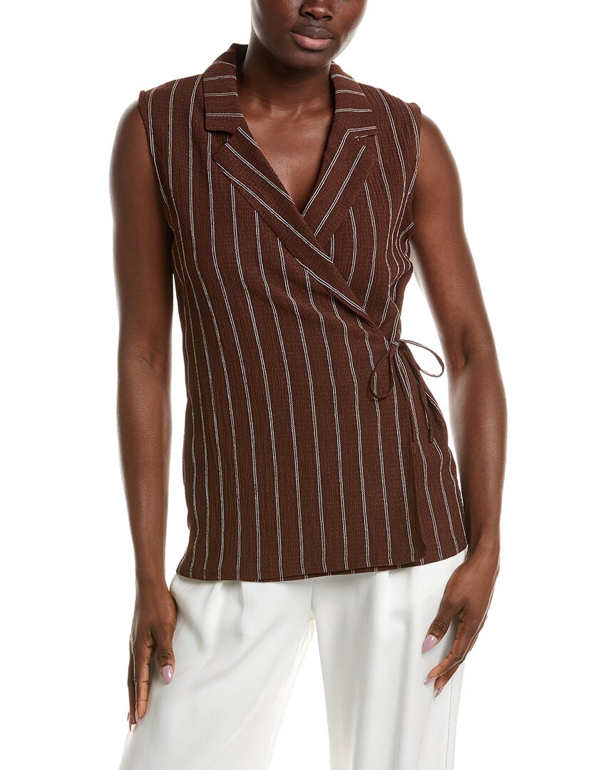 Anne Klein Anne Klein Notched Neck Wrap Top