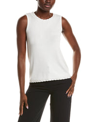 Anne Klein Anne Klein Pointelle Trim Sweater Tank