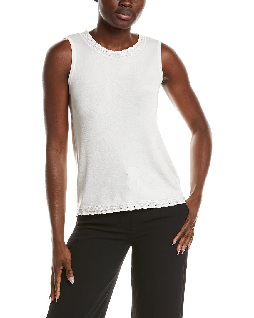 Anne Klein Anne Klein Pointelle Trim Sweater Tank
