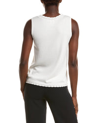 Anne Klein Anne Klein Pointelle Trim Sweater Tank