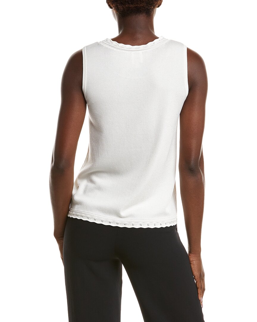 Anne Klein Anne Klein Pointelle Trim Sweater Tank