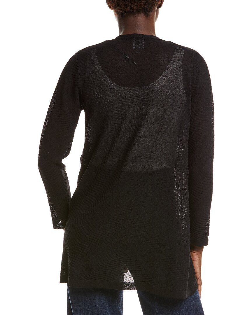 Anne Klein Anne Klein Semi Sheer Texture Stitch Cardigan