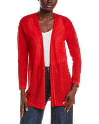Anne Klein Anne Klein Semi Sheer Texture Stitch Cardigan